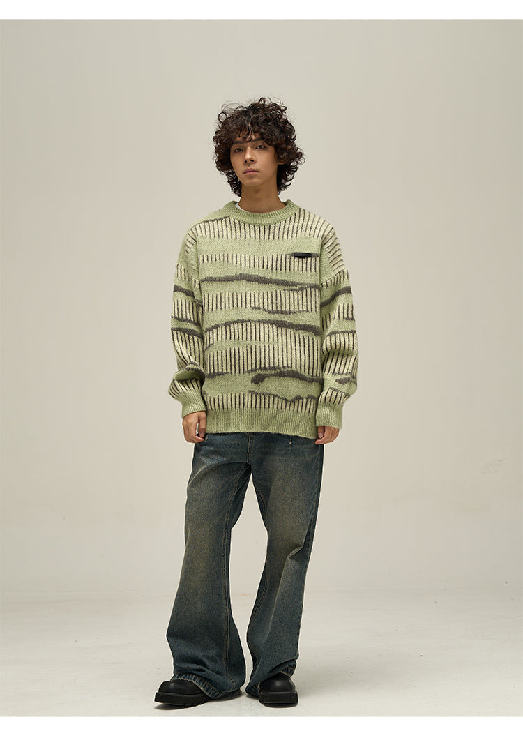 WLNEXT Two-Tone Striped Sweater