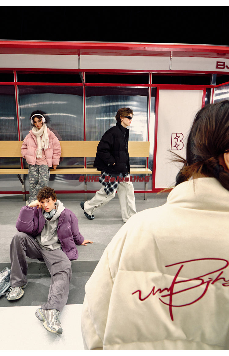 BJHG Plush Suede Puffer Coat