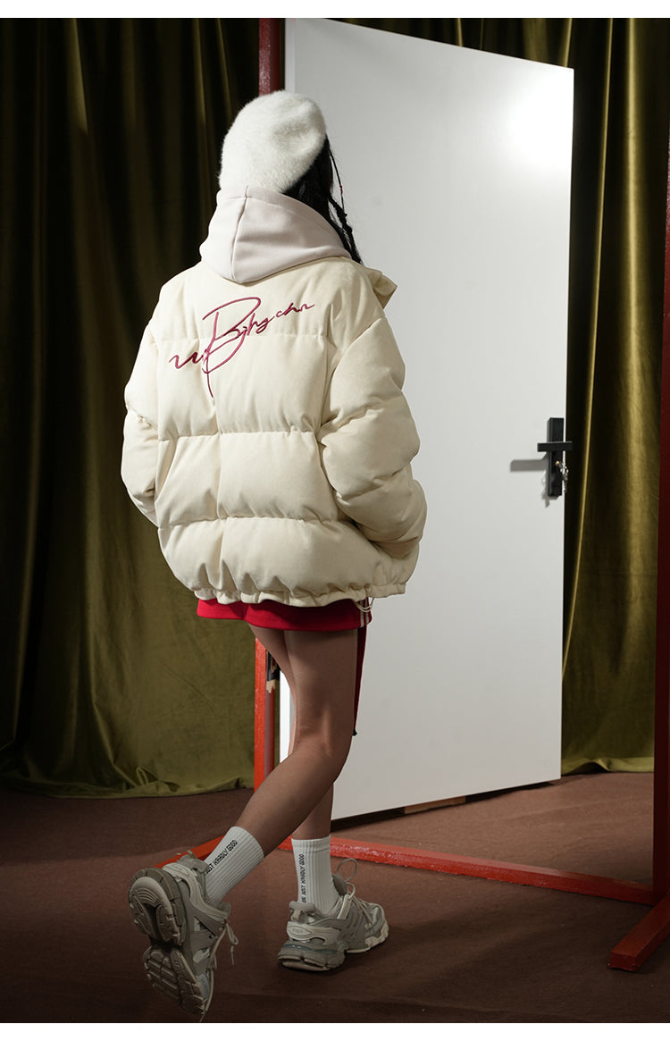 BJHG Plush Suede Puffer Coat
