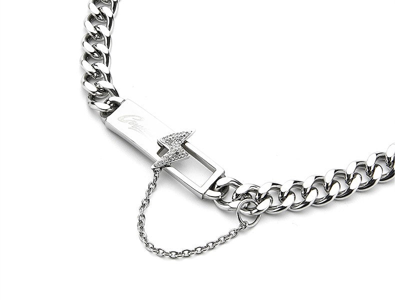 GUUKA 'Lightning Bar' Double Chain Necklace