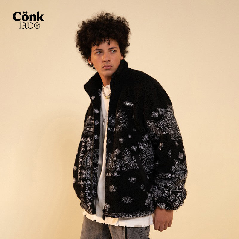 CONKLAB Fleece Jacket with Bandana Print