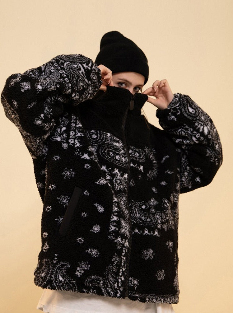 CONKLAB Fleece Jacket with Bandana Print