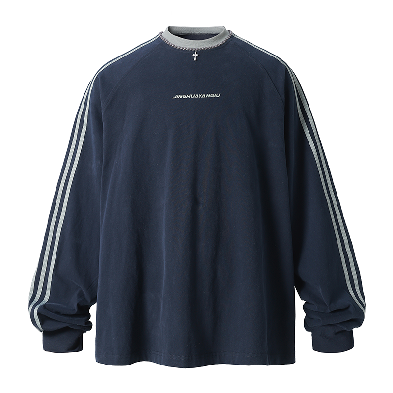 JHYQ Long Sleeve Silver Beaded Cross Top