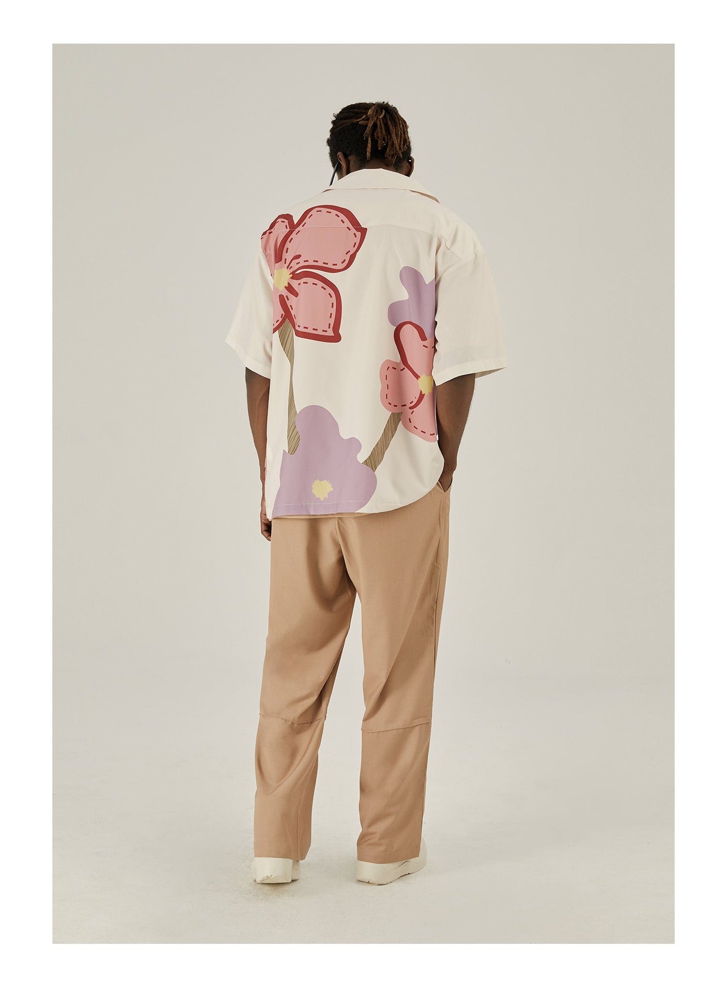 Loose Floral Print Button-Up Shirt - EMPTY REFERENCE