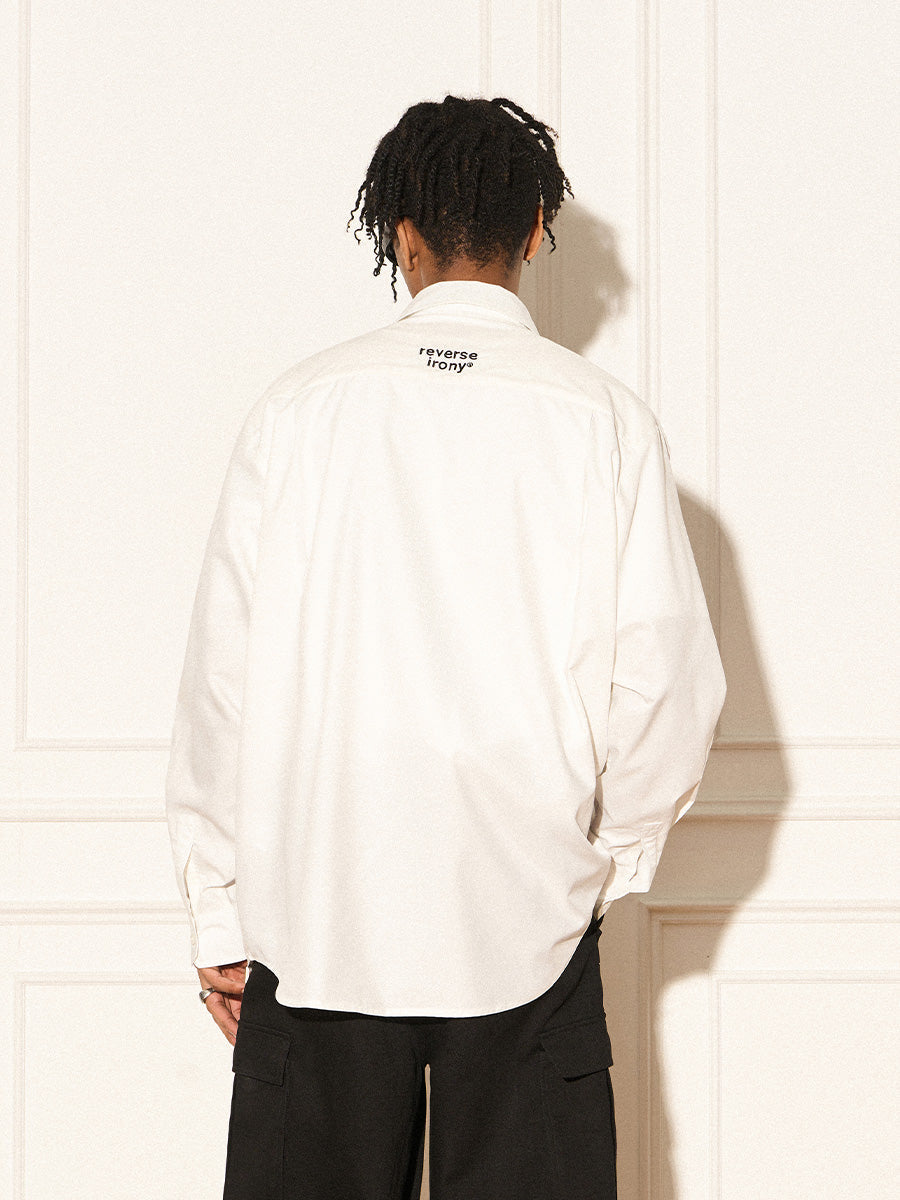 Reverse Irony Long Sleeve Button-Up Portrait Shirt