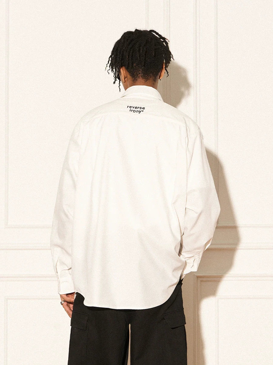 Reverse Irony Long Sleeve Button-Up Portrait Shirt