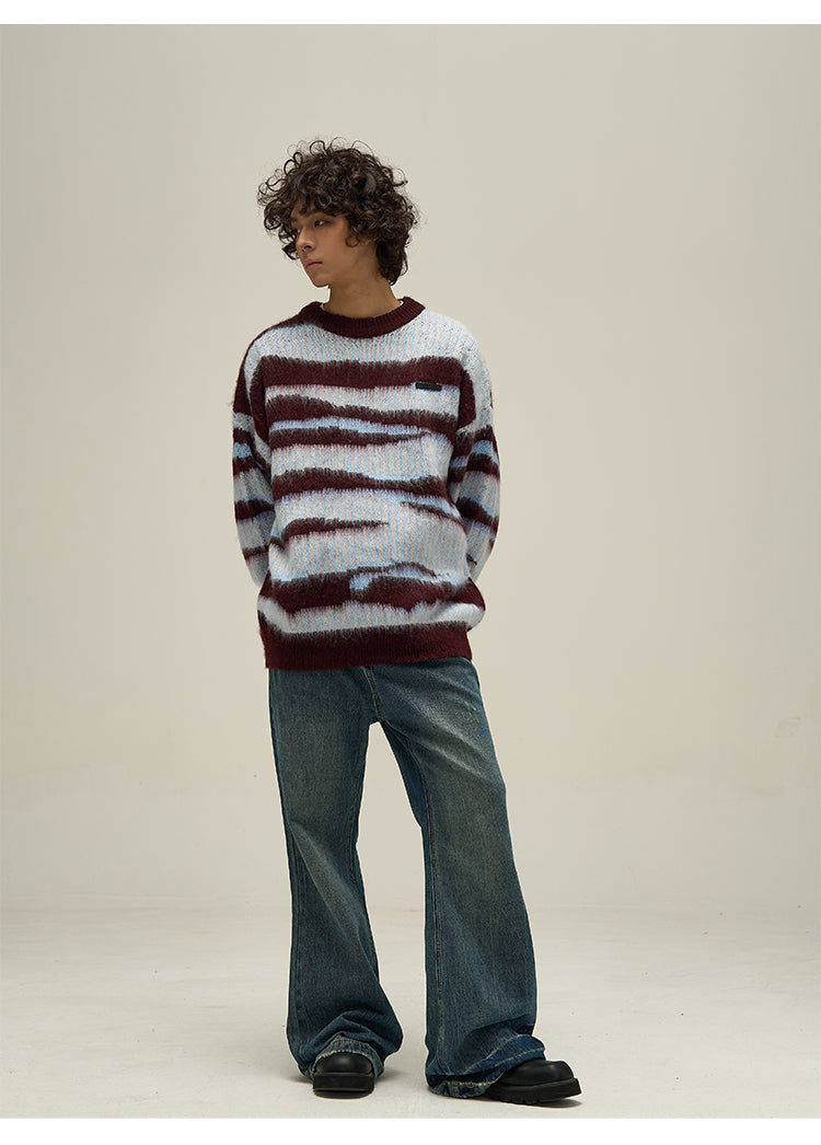 WLNEXT Two-Tone Striped Sweater