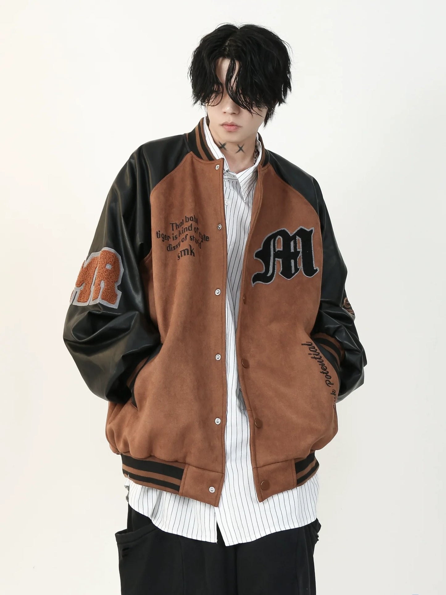 MRNEARLY Vintage 1997 Suede Varsity Jacket