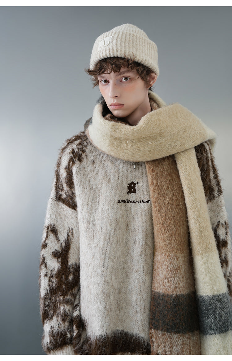 BJHG Textured Jacquard Knit Sweater