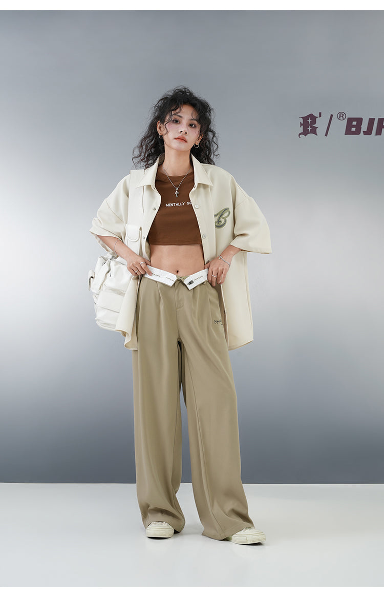 BJHG Stylish Pleated Pants