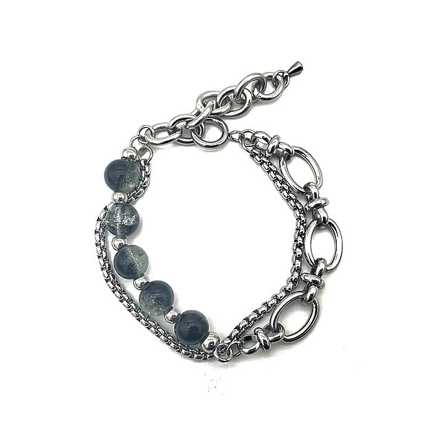 MINBIN Double-Layer Beaded Gemstone Bracelet