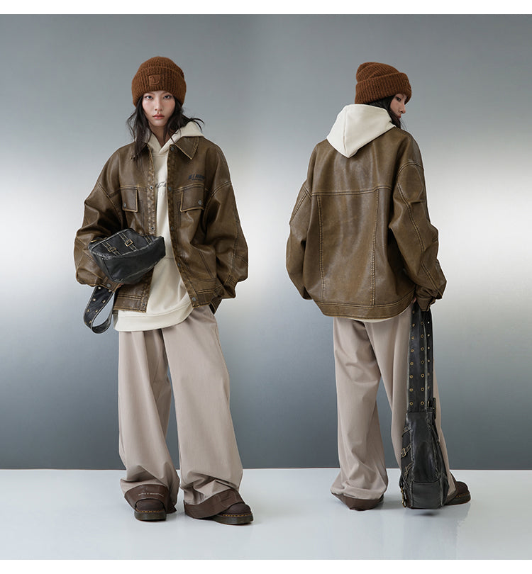 BJHG Classic Retro Motorcycle Jacket