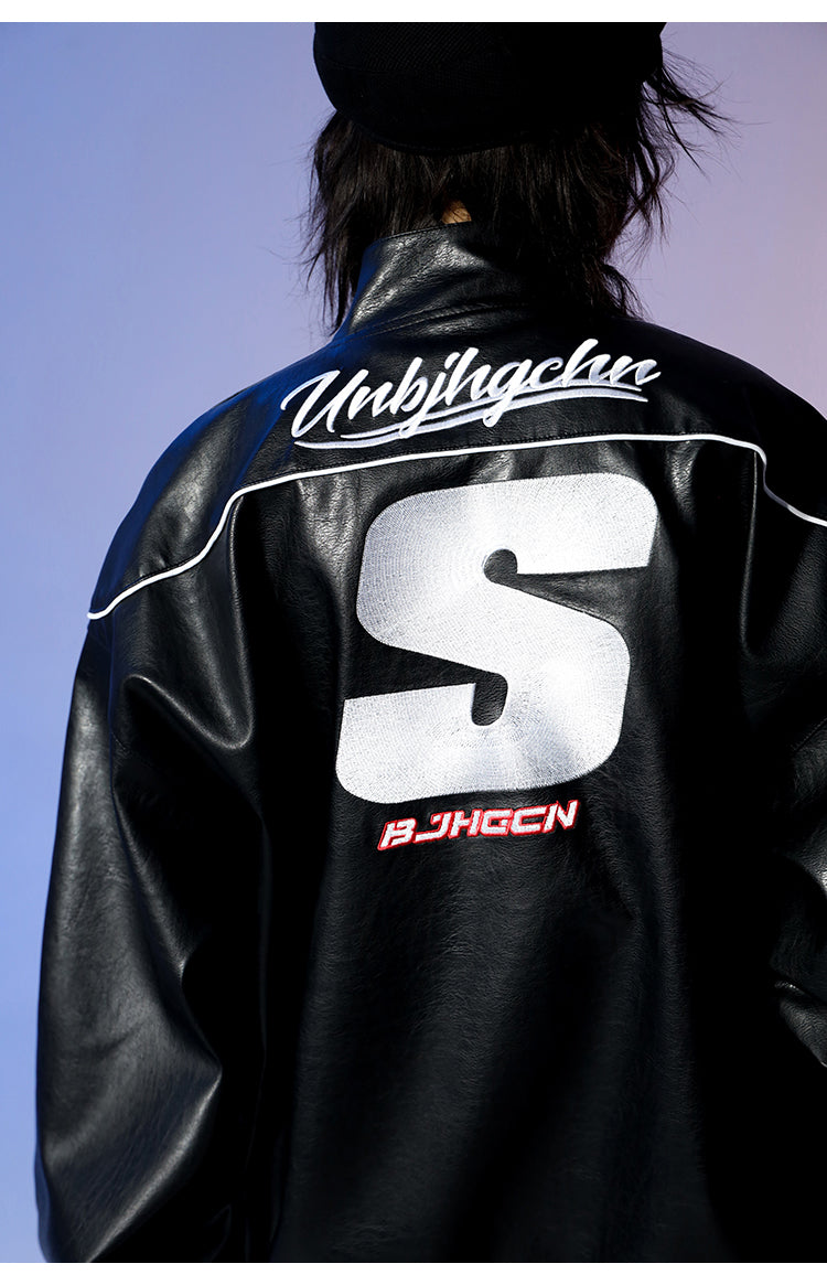 BJHG Distressed Biker Jacket with Patches