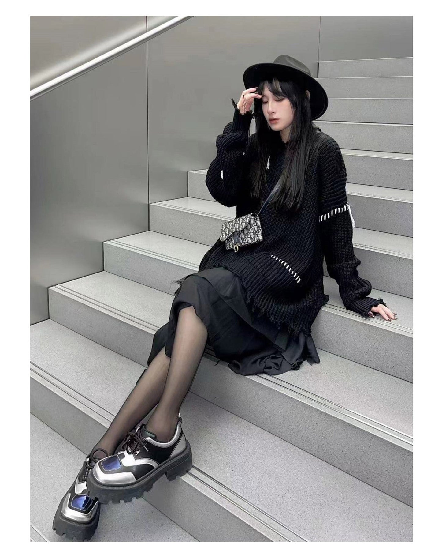 PCLP 'Lost Inside' Vintage-Inspired Distressed Knit Sweater