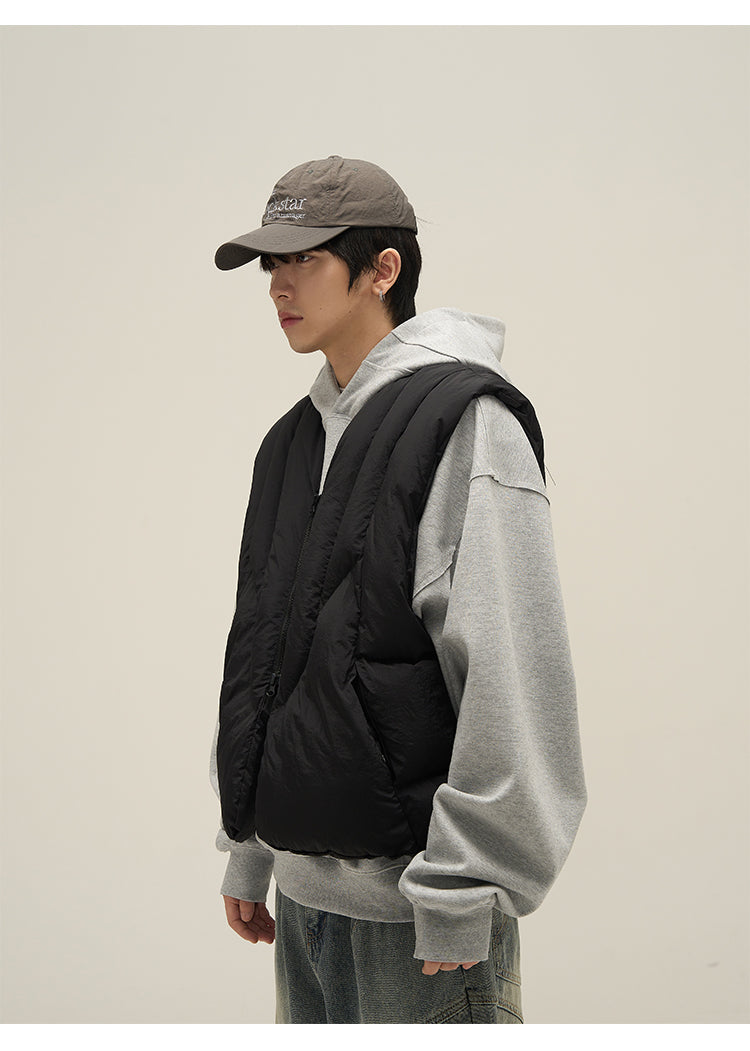 Quilted Panel Puffer Vest