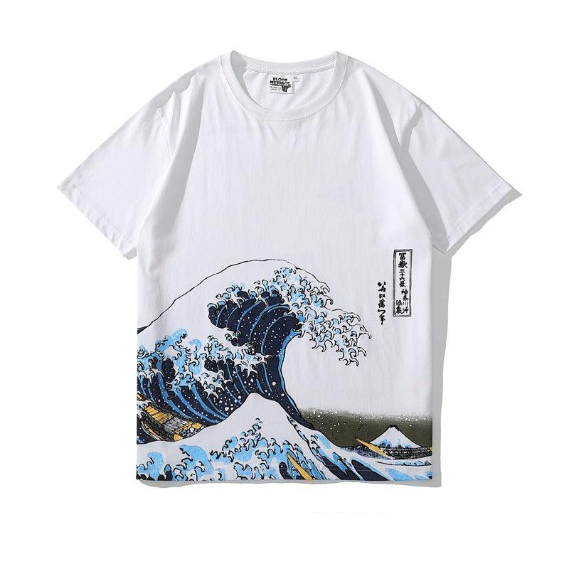 Stylish Great Wave Fitted T-Shirt