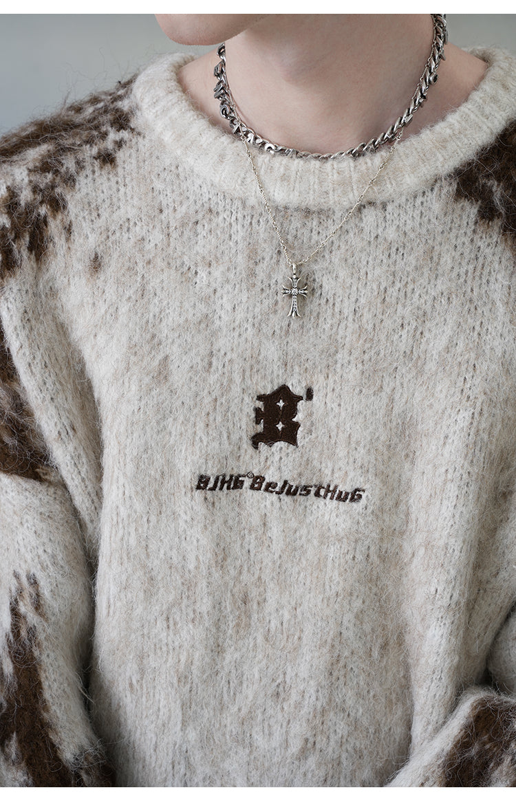 BJHG Textured Jacquard Knit Sweater