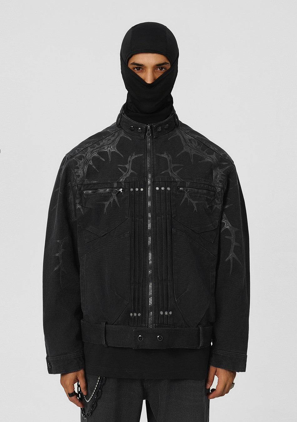 JHYQ Heavyweight Jacket with Embossed Thorn Design