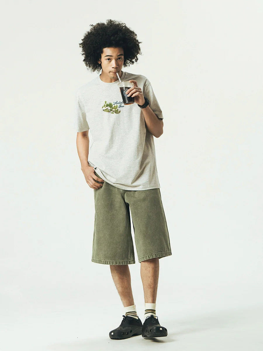 714street Japanese Distressed Denim Shorts