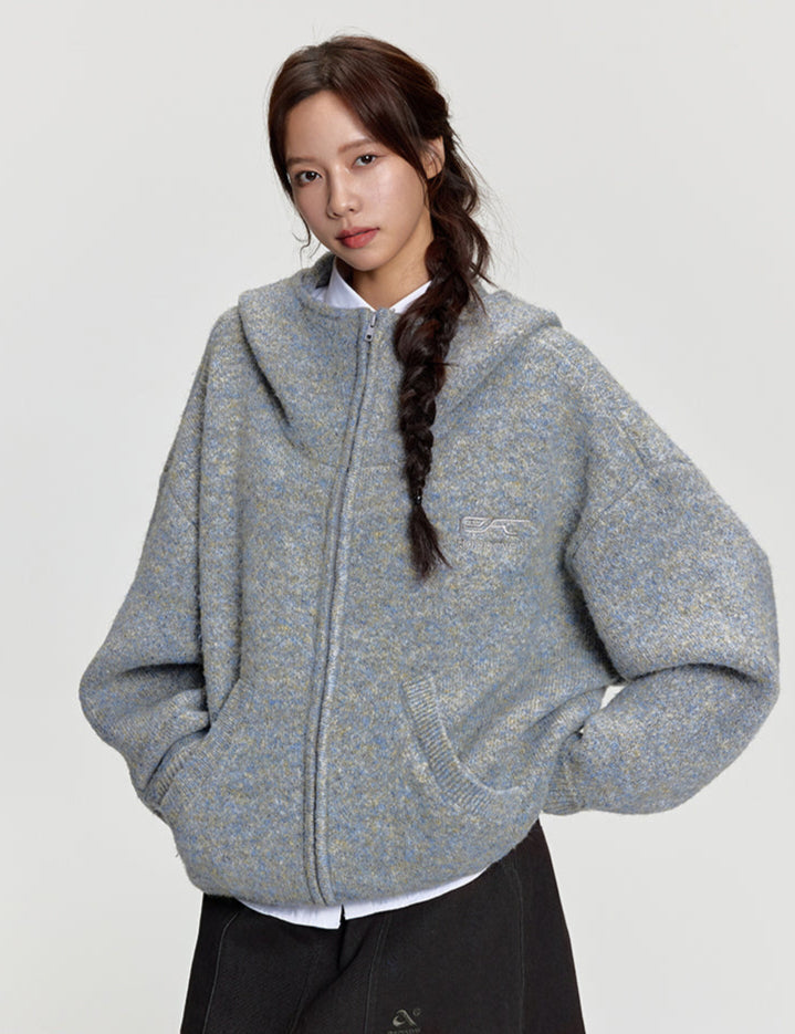 RAPPEYE Double-Zip Hooded Mohair Sweater