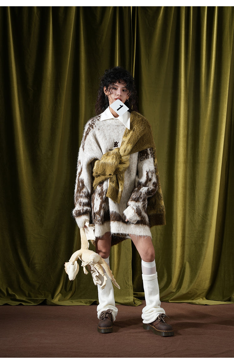 BJHG Textured Jacquard Knit Sweater