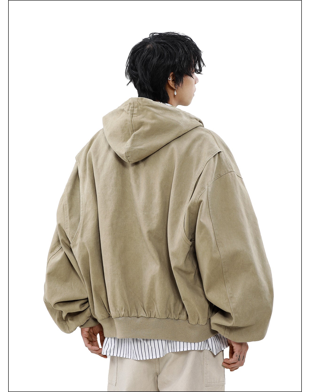 MRNEARLY Vintage-Inspired Embroidered Silhouette Zip-Up Jacket