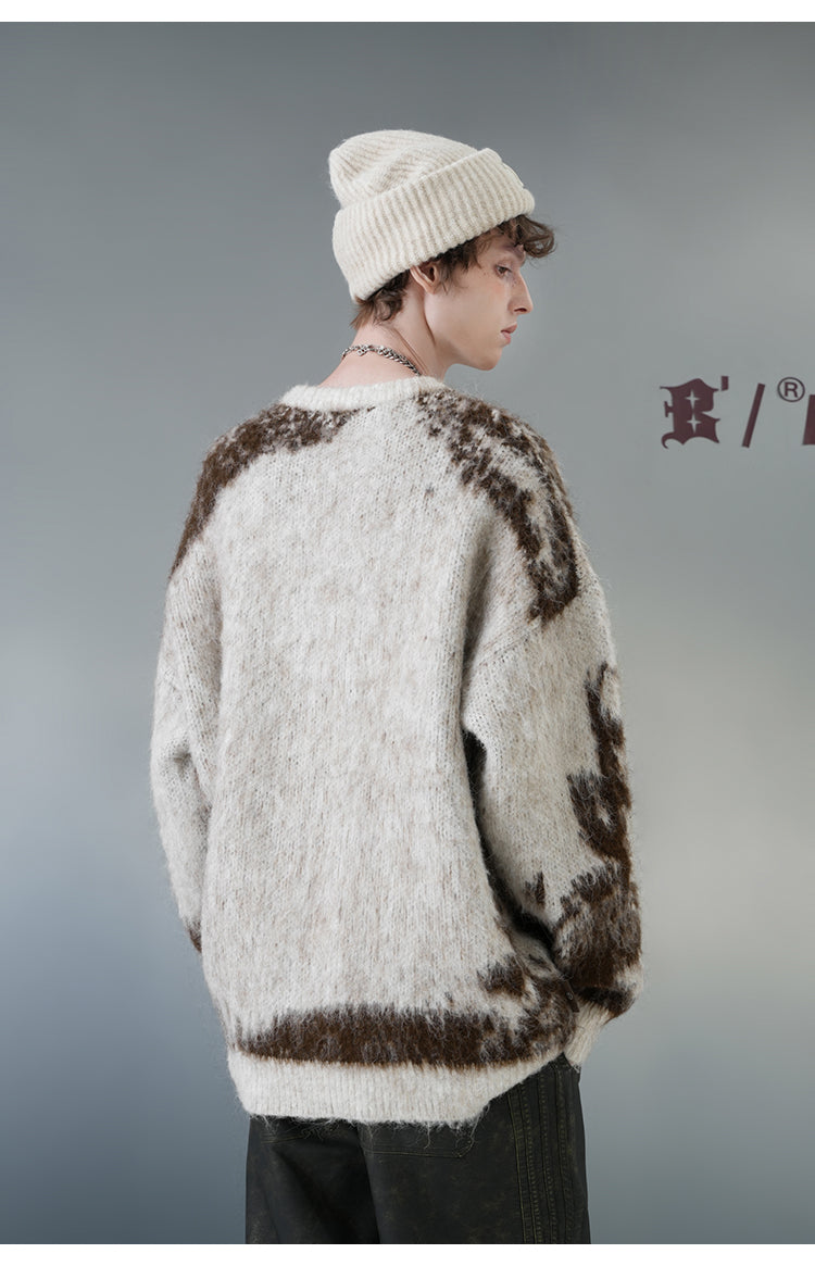 BJHG Textured Jacquard Knit Sweater