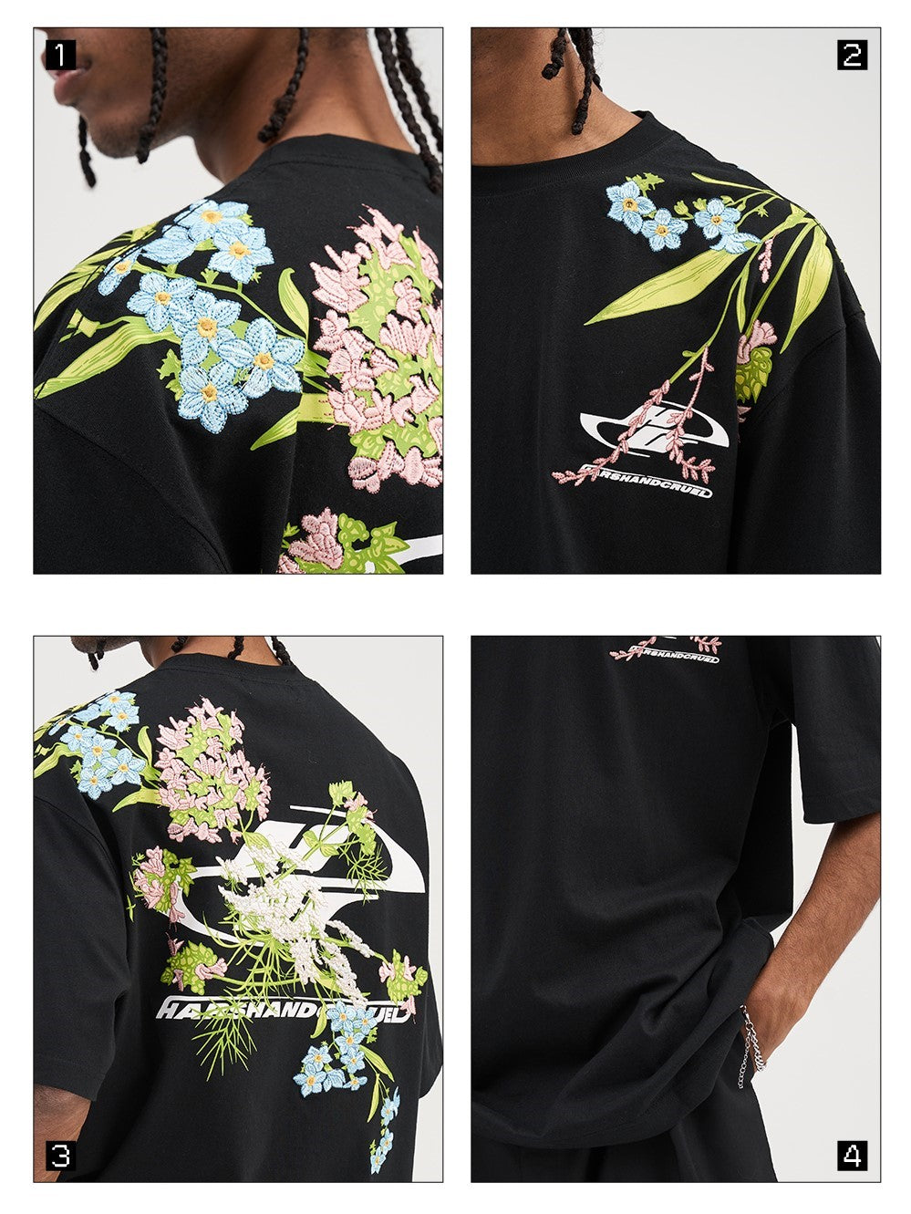 Embroidered 'Bloom' Tee by HARSH and CRUEL