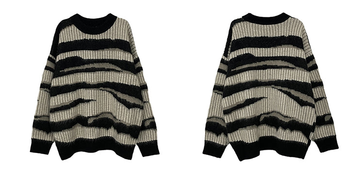 WLNEXT Two-Tone Striped Sweater
