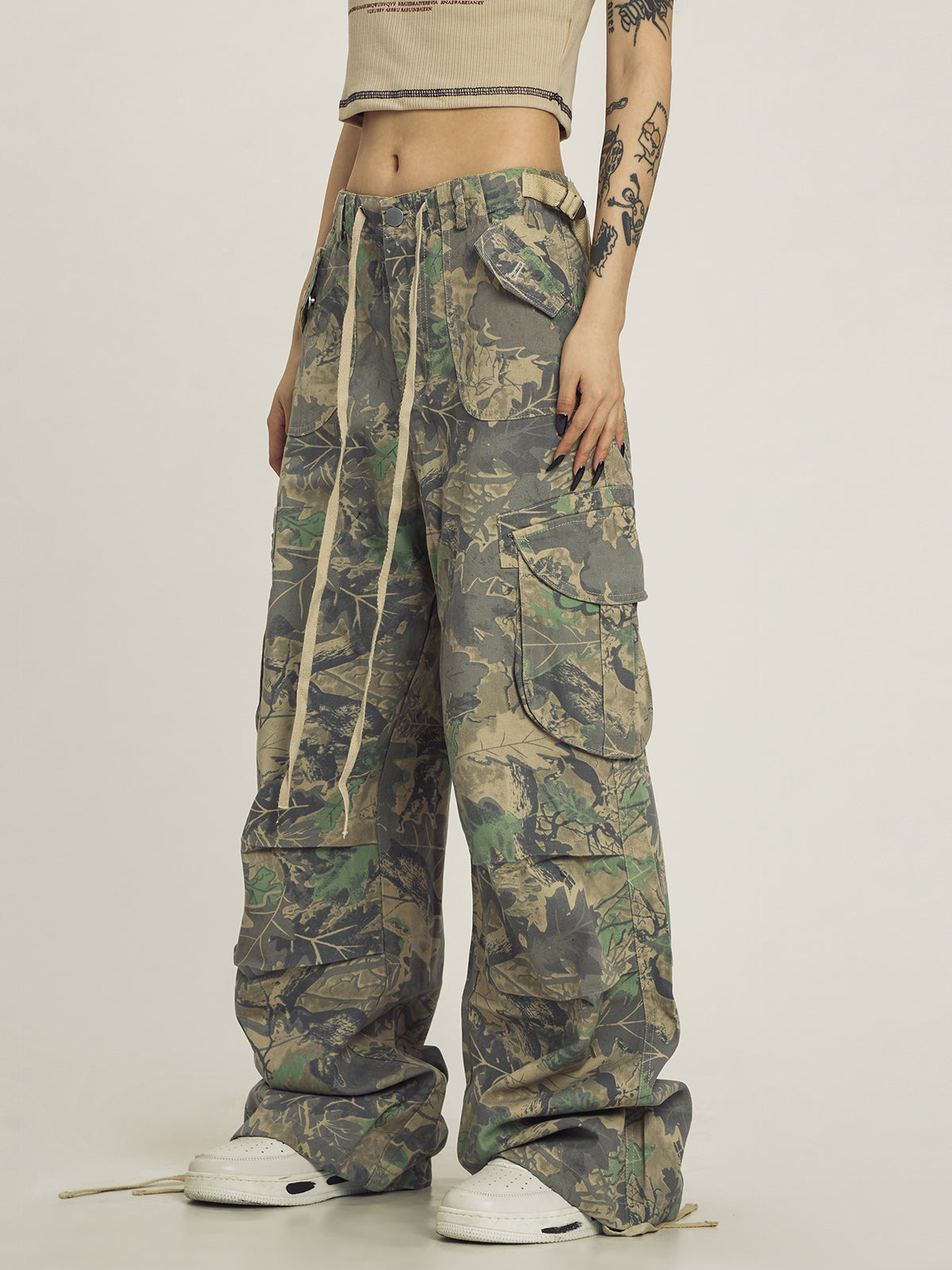 CTB Colorful Fern Print Trousers