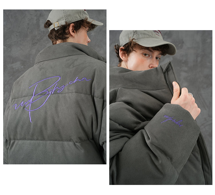 BJHG Plush Suede Puffer Coat