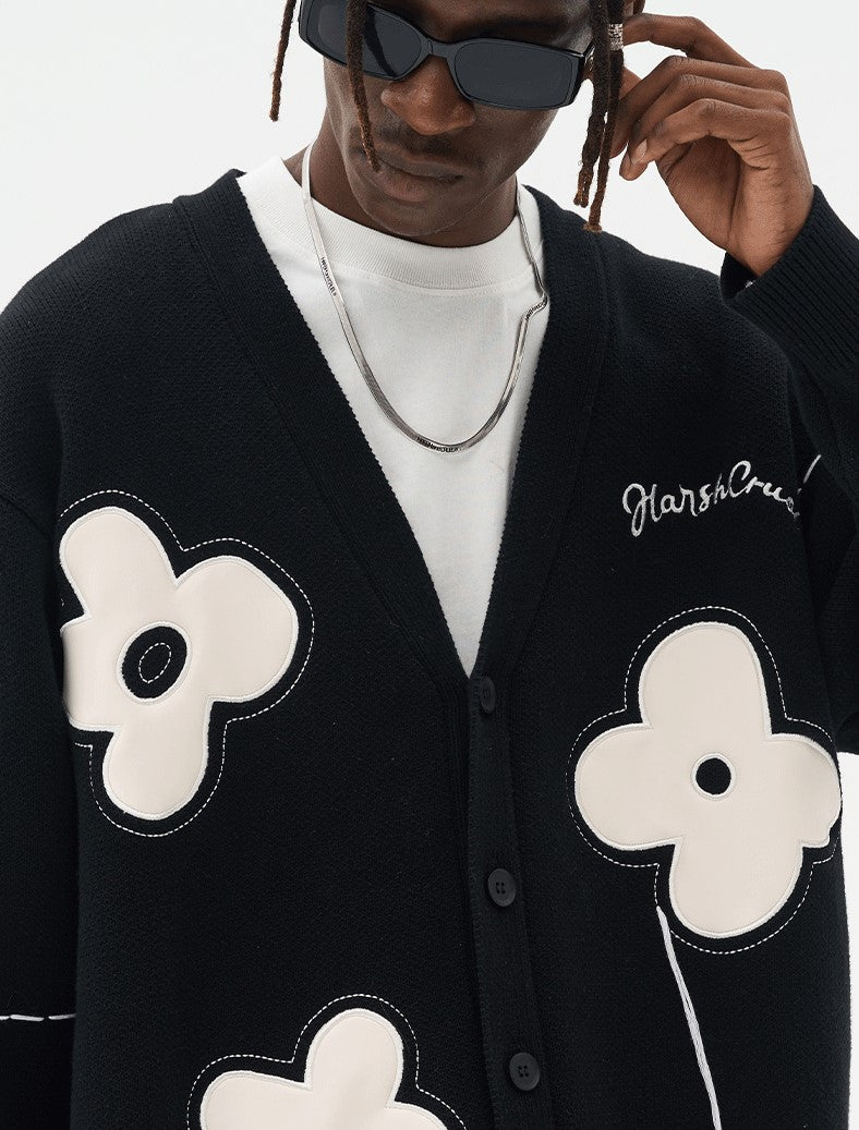 Solitary Flower Tassel Knit Cardigan by HARSH and CRUEL