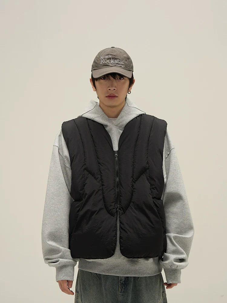 Quilted Panel Puffer Vest