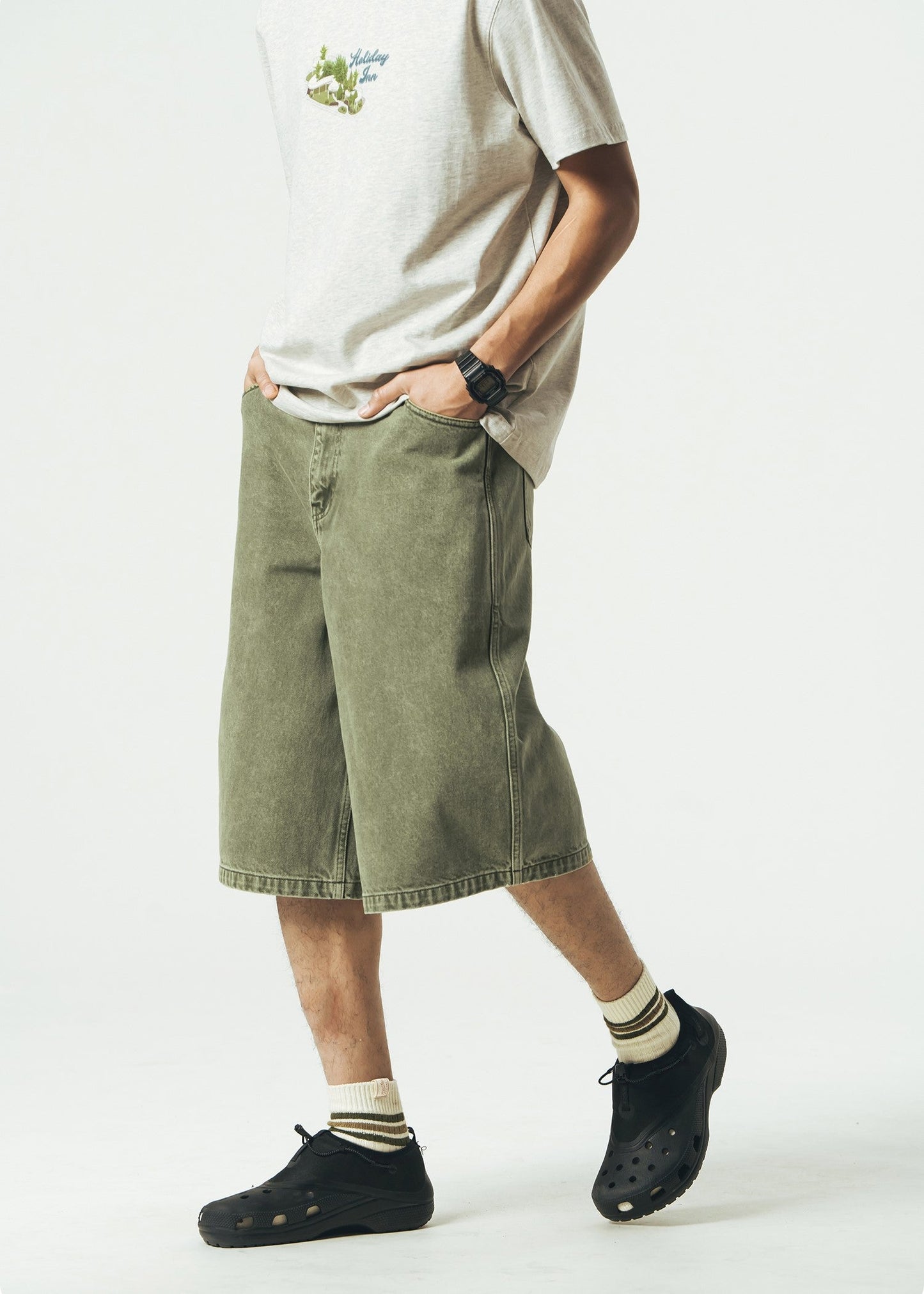 714street Japanese Distressed Denim Shorts