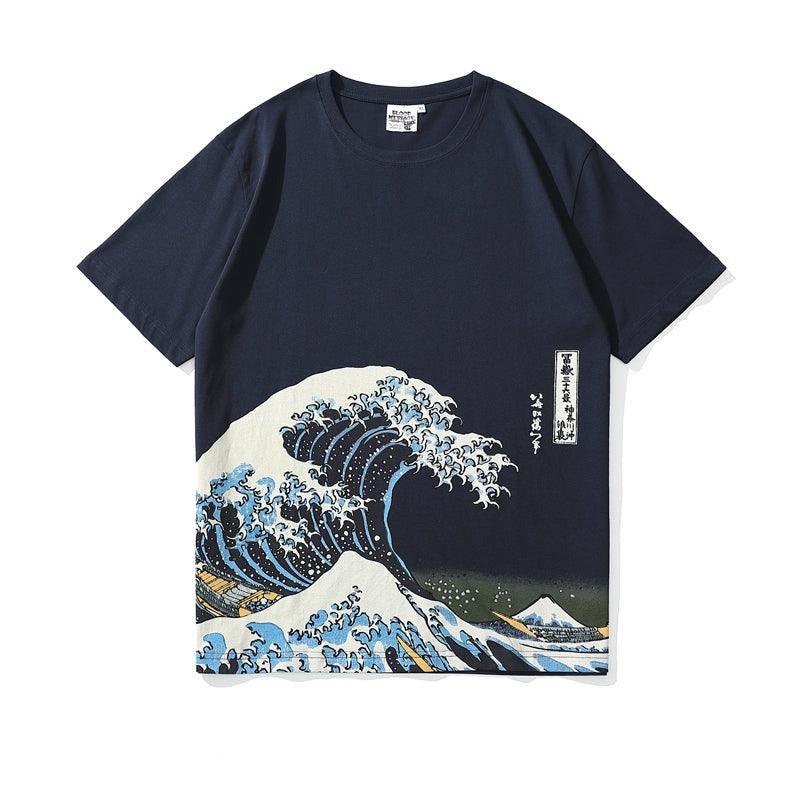 Stylish Great Wave Fitted T-Shirt