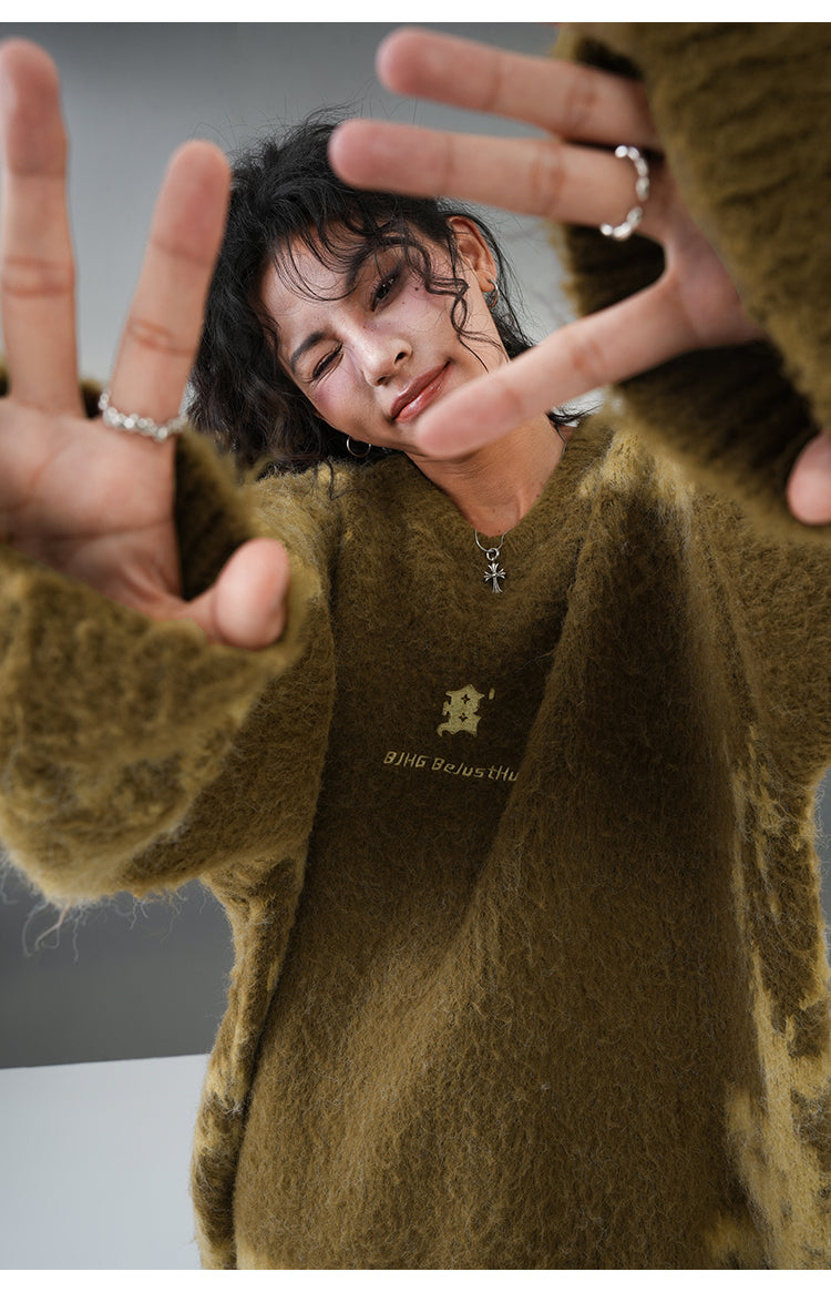 BJHG Textured Jacquard Knit Sweater