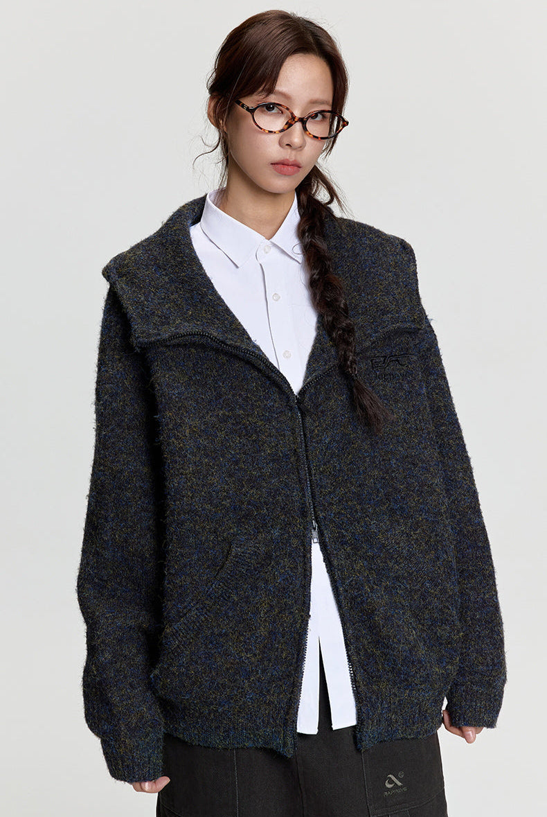 RAPPEYE Double-Zip Hooded Mohair Sweater