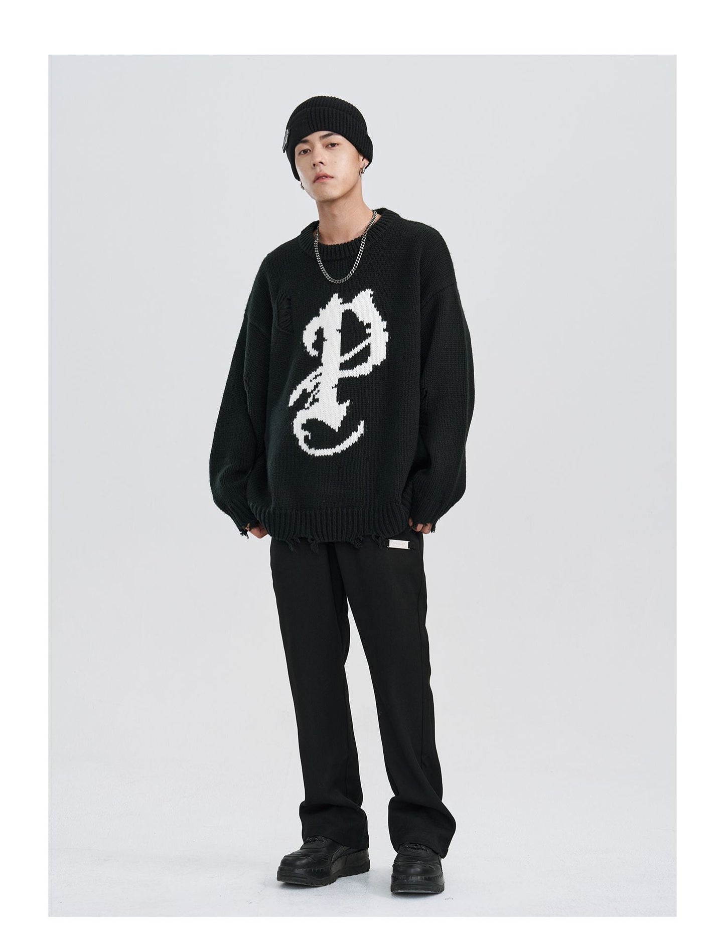 PCLP Mosaic Pattern Knit Sweater