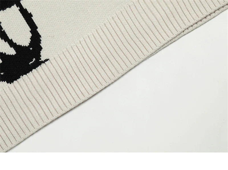 Skeleton-Themed Knit Sweater