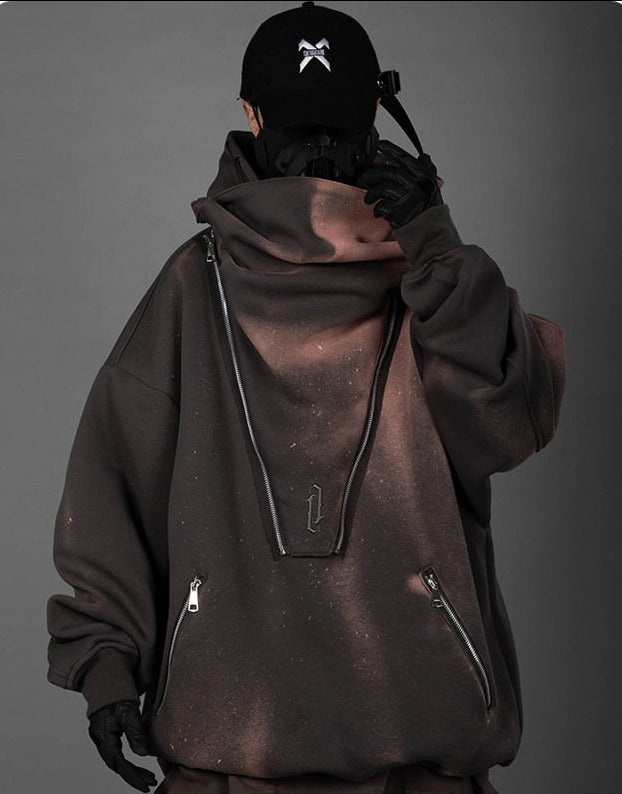 BXB Dark Quad Zip Utility Hoodie