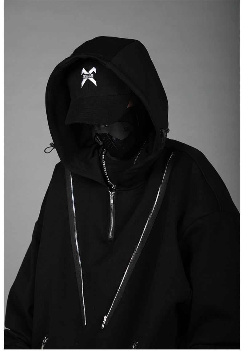 BXB Dark Quad Zip Utility Hoodie