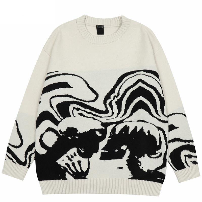 Skeleton-Themed Knit Sweater