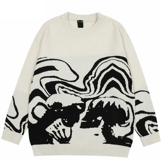 Skeleton-Themed Knit Sweater