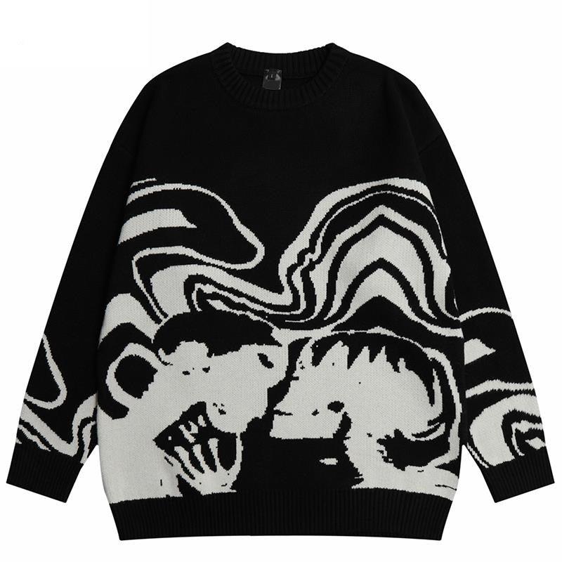 Skeleton-Themed Knit Sweater