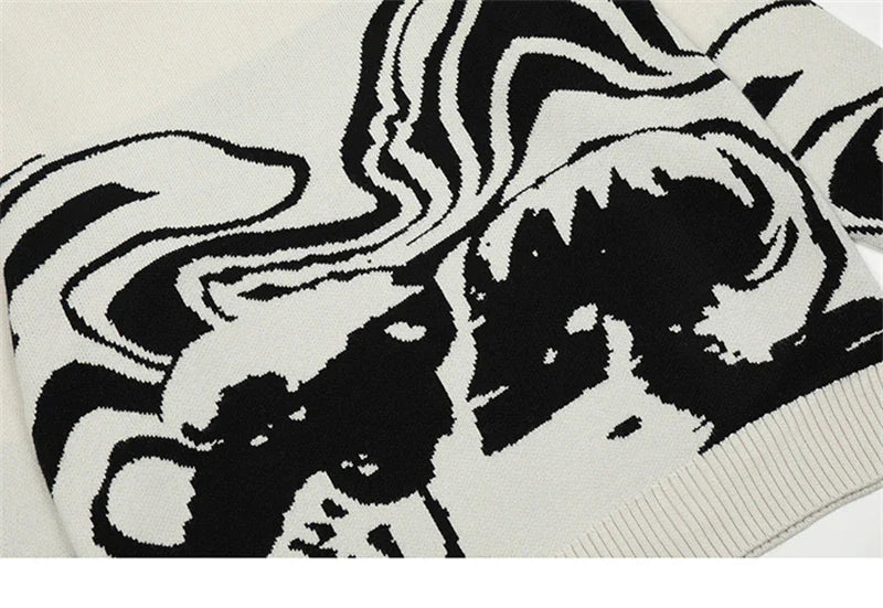 Skeleton-Themed Knit Sweater