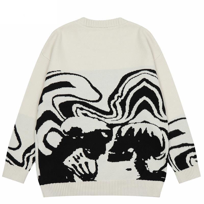 Skeleton-Themed Knit Sweater