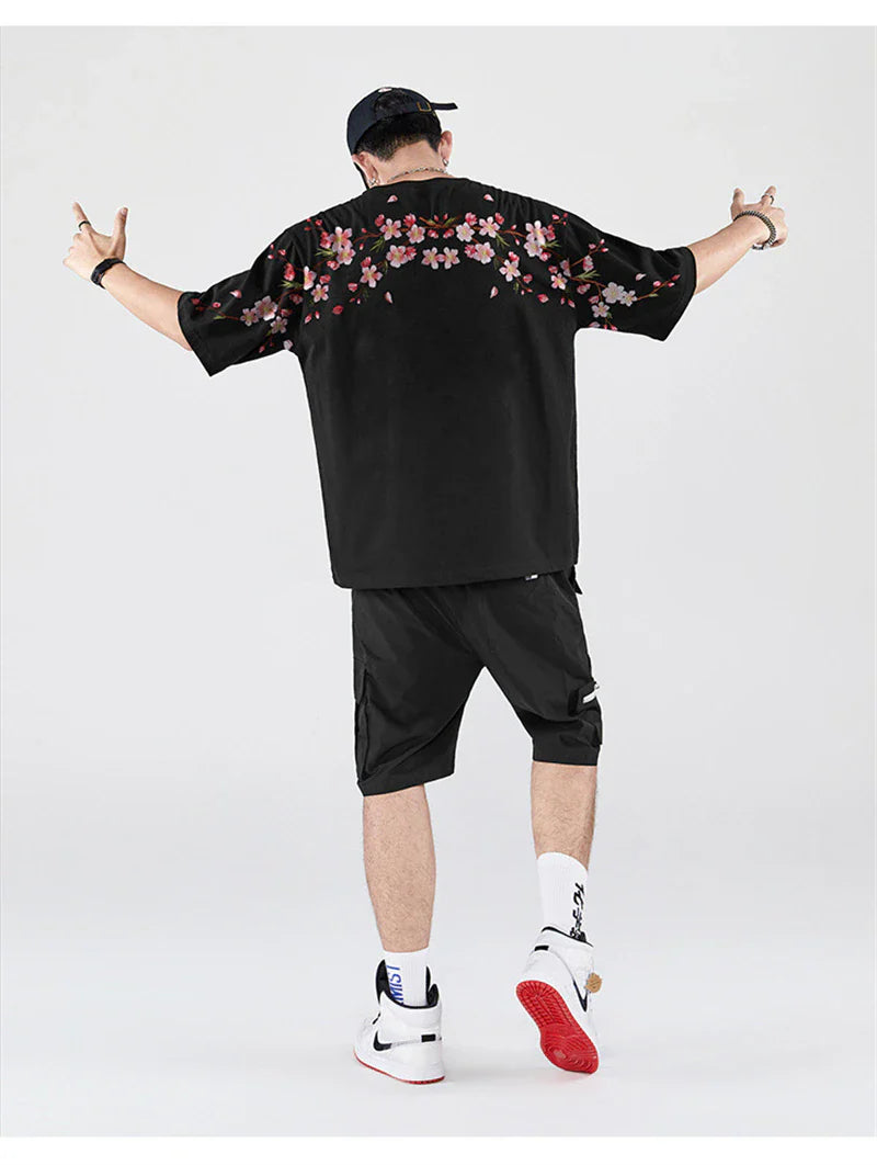 Embroidered Sakura Blossom T-Shirt