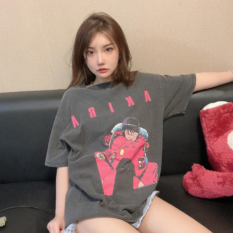 Retro Distressed 'Kaneda' Oversized T-Shirt