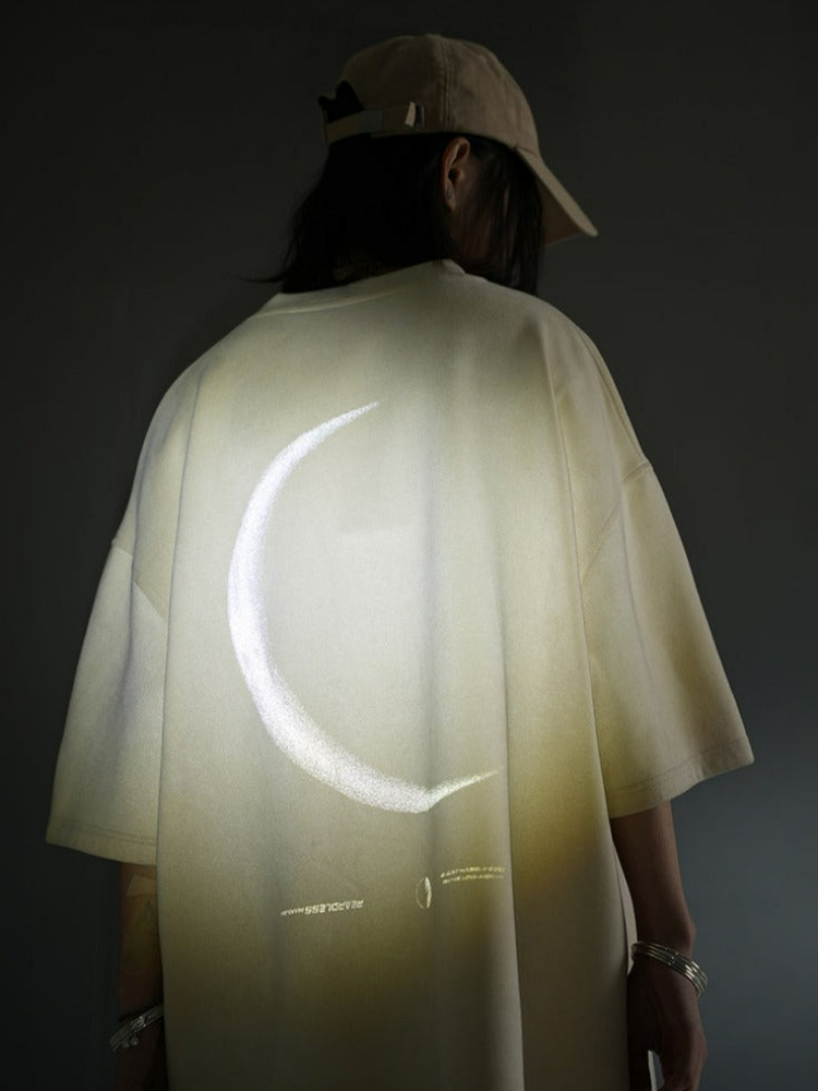 BJHG 3M Reflective Crescent Moon T-Shirt