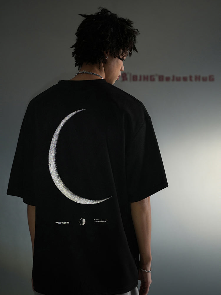 BJHG 3M Reflective Crescent Moon T-Shirt